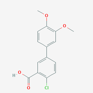 molecular formula C15H13ClO4 B6364719 2-Chloro-5-(3,4-dimethoxyphenyl)benzoic acid, 95% CAS No. 1179711-64-8