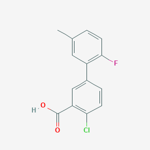 molecular formula C14H10ClFO2 B6364730 2-Chloro-5-(2-fluoro-5-methylphenyl)benzoic acid, 95% CAS No. 1178181-54-8