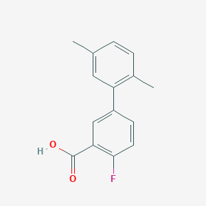 molecular formula C15H13FO2 B6364739 5-(2,5-Dimethylphenyl)-2-fluorobenzoic acid, 95% CAS No. 1179071-08-9