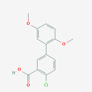 molecular formula C15H13ClO4 B6364752 2-Chloro-5-(2,5-dimethoxyphenyl)benzoic acid, 95% CAS No. 1183275-86-6