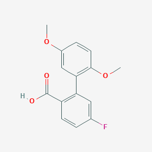molecular formula C15H13FO4 B6364766 2-(2,5-Dimethoxyphenyl)-4-fluorobenzoic acid, 95% CAS No. 1182832-66-1