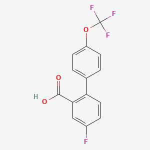 molecular formula C14H8F4O3 B6364827 5-Fluoro-2-(4-trifluoromethoxyphenyl)benzoic acid, 95% CAS No. 1183674-44-3