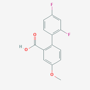 molecular formula C14H10F2O3 B6364845 2-(2,4-Difluorophenyl)-5-methoxybenzoic acid, 95% CAS No. 1184790-44-0