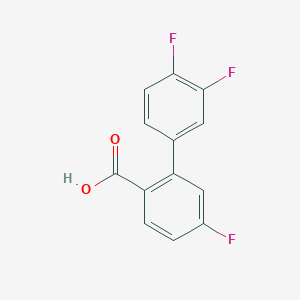 molecular formula C13H7F3O2 B6364865 2-(3,4-Difluorophenyl)-4-fluorobenzoic acid, 95% CAS No. 1183635-23-5