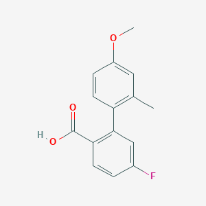 molecular formula C15H13FO3 B6364872 4-Fluoro-2-(4-methoxy-2-methylphenyl)benzoic acid, 95% CAS No. 1183066-20-7