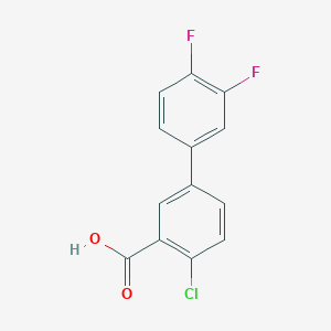 molecular formula C13H7ClF2O2 B6364875 2-Chloro-5-(3,4-difluorophenyl)benzoic acid, 95% CAS No. 1179627-16-7