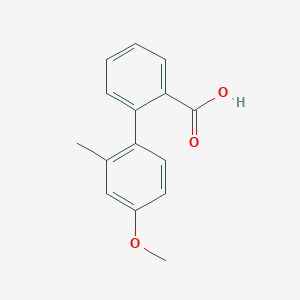 molecular formula C15H14O3 B6364886 2-(4-Methoxy-2-methylphenyl)benzoic acid, 95% CAS No. 854236-46-7