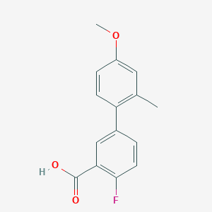 2-Fluoro-5-(4-methoxy-2-methylphenyl)benzoic acid, 95%