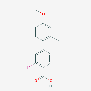 molecular formula C15H13FO3 B6364919 2-Fluoro-4-(4-methoxy-2-methylphenyl)benzoic acid, 95% CAS No. 1183013-63-9