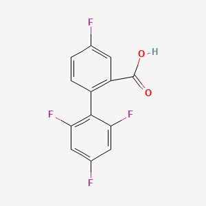 molecular formula C13H6F4O2 B6364931 5-Fluoro-2-(2,4,6-trifluorophenyl)benzoic acid, 95% CAS No. 1178015-40-1