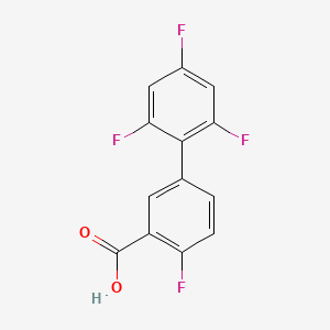 molecular formula C13H6F4O2 B6364933 2-Fluoro-5-(2,4,6-trifluorophenyl)benzoic acid, 95% CAS No. 1179626-09-5