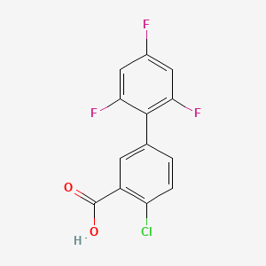molecular formula C13H6ClF3O2 B6364942 2-Chloro-5-(2,4,6-trifluorophenyl)benzoic acid, 95% CAS No. 1178828-61-9