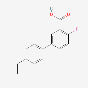 molecular formula C15H13FO2 B6364975 5-(4-Ethylphenyl)-2-fluorobenzoic acid, 95% CAS No. 1179020-39-3