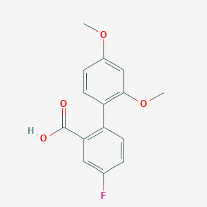 molecular formula C15H13FO4 B6364991 2-(2,4-Dimethoxyphenyl)-5-fluorobenzoic acid, 95% CAS No. 1183450-27-2