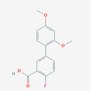 molecular formula C15H13FO4 B6365005 5-(2,4-Dimethoxyphenyl)-2-fluorobenzoic acid, 95% CAS No. 1179664-08-4