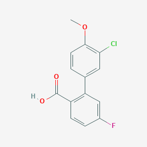 molecular formula C14H10ClFO3 B6365011 2-(3-Chloro-4-methoxyphenyl)-4-fluorobenzoic acid, 95% CAS No. 1183057-15-9