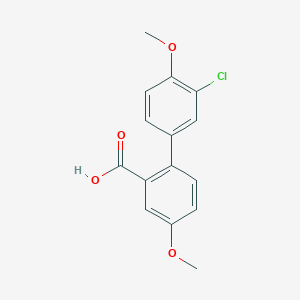 molecular formula C15H13ClO4 B6365013 2-(3-Chloro-4-methoxyphenyl)-5-methoxybenzoic acid, 95% CAS No. 1184038-35-4