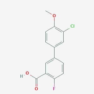 molecular formula C14H10ClFO3 B6365023 5-(3-Chloro-4-methoxyphenyl)-2-fluorobenzoic acid, 95% CAS No. 1183928-93-9