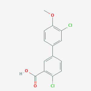 molecular formula C14H10Cl2O3 B6365033 2-Chloro-5-(3-chloro-4-methoxyphenyl)benzoic acid, 95% CAS No. 1184605-89-7