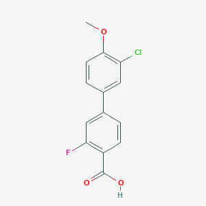 molecular formula C14H10ClFO3 B6365055 4-(3-Chloro-4-methoxyphenyl)-2-fluorobenzoic acid, 95% CAS No. 1184800-22-3
