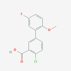 molecular formula C14H10ClFO3 B6365077 2-Chloro-5-(5-fluoro-2-methoxyphenyl)benzoic acid, 95% CAS No. 1179279-60-7
