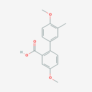 molecular formula C16H16O4 B6365080 2-(4-Methoxy-3-methylphenyl)-5-methoxybenzoic acid, 95% CAS No. 1184517-27-8