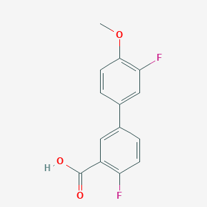 molecular formula C14H10F2O3 B6365087 2-Fluoro-5-(3-fluoro-4-methoxyphenyl)benzoic acid, 95% CAS No. 1184632-29-8