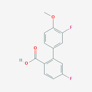 molecular formula C14H10F2O3 B6365093 4-Fluoro-2-(3-fluoro-4-methoxyphenyl)benzoic acid, 95% CAS No. 1178297-92-1