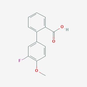 molecular formula C14H11FO3 B6365097 2-(3-Fluoro-4-methoxyphenyl)benzoic acid, 95% CAS No. 925908-92-5