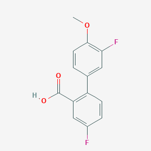 molecular formula C14H10F2O3 B6365103 5-Fluoro-2-(3-fluoro-4-methoxyphenyl)benzoic acid, 95% CAS No. 1183959-10-5