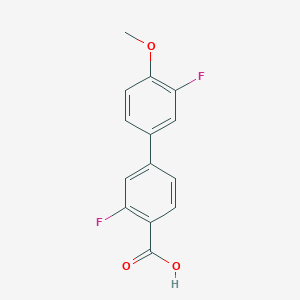 B6365107 2-Fluoro-4-(3-fluoro-4-methoxyphenyl)benzoic acid, 95% CAS No. 1179613-45-6