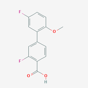 molecular formula C14H10F2O3 B6365114 2-Fluoro-4-(5-fluoro-2-methoxyphenyl)benzoic acid, 95% CAS No. 877383-80-7