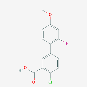 molecular formula C14H10ClFO3 B6365123 2-Chloro-5-(2-fluoro-4-methoxyphenyl)benzoic acid, 95% CAS No. 1184016-02-1
