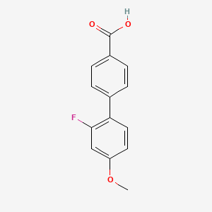 molecular formula C14H11FO3 B6365124 4-(2-Fluoro-4-methoxyphenyl)benzoic acid, 95% CAS No. 1178021-58-3
