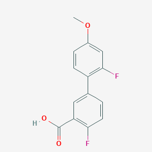 molecular formula C14H10F2O3 B6365133 2-Fluoro-5-(2-fluoro-4-methoxyphenyl)benzoic acid, 95% CAS No. 1183933-36-9