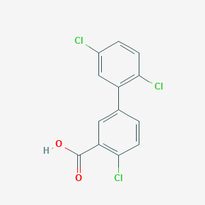 molecular formula C13H7Cl3O2 B6365164 2-Chloro-5-(2,5-dichlorophenyl)benzoic acid, 95% CAS No. 1261993-78-5