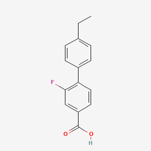 molecular formula C15H13FO2 B6365186 4-(4-Ethylphenyl)-3-fluorobenzoic acid, 95% CAS No. 1261929-65-0