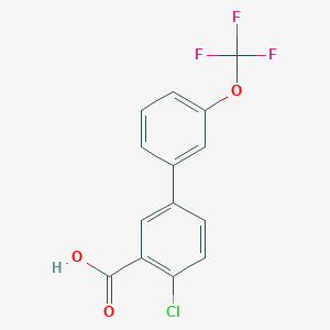 molecular formula C14H8ClF3O3 B6365203 2-Chloro-5-(3-trifluoromethoxyphenyl)benzoic acid, 95% CAS No. 1261686-26-3