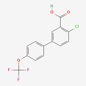 molecular formula C14H8ClF3O3 B6365204 2-Chloro-5-(4-trifluoromethoxyphenyl)benzoic acid, 95% CAS No. 1261855-06-4