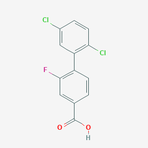 molecular formula C13H7Cl2FO2 B6365258 4-(2,5-Dichlorophenyl)-3-fluorobenzoic acid, 95% CAS No. 1261954-57-7
