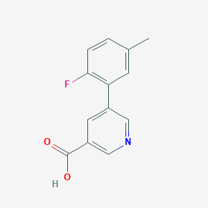 molecular formula C13H10FNO2 B6365262 5-(2-Fluoro-5-methylphenyl)nicotinic acid, 95% CAS No. 1261975-36-3