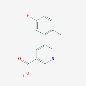 molecular formula C13H10FNO2 B6365266 5-(5-Fluoro-2-methylphenyl)nicotinic acid, 95% CAS No. 1261896-75-6