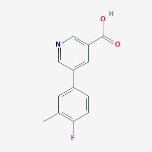 molecular formula C13H10FNO2 B6365274 5-(4-Fluoro-3-methylphenyl)nicotinic acid, 95% CAS No. 1192988-08-1