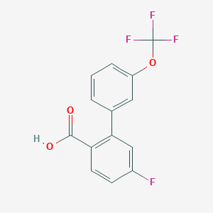 molecular formula C14H8F4O3 B6365302 4-Fluoro-2-(3-trifluoromethoxyphenyl)benzoic acid, 95% CAS No. 1261558-30-8