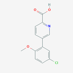 molecular formula C13H10ClNO3 B6365308 5-(5-Chloro-2-methoxyphenyl)picolinic acid, 95% CAS No. 1261944-05-1