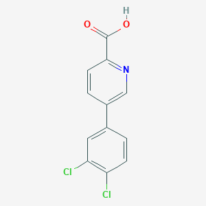 molecular formula C12H7Cl2NO2 B6365319 5-(3,4-Dichlorophenyl)picolinic acid, 95% CAS No. 87789-80-8