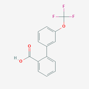 molecular formula C14H9F3O3 B6365327 2-(3-Trifluoromethoxyphenyl)benzoic acid, 95% CAS No. 1261915-58-5