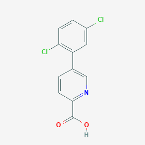 molecular formula C12H7Cl2NO2 B6365335 5-(2,5-Dichlorophenyl)picolinic acid, 95% CAS No. 1261980-49-7