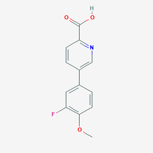 molecular formula C13H10FNO3 B6365356 5-(3-Fluoro-4-methoxyphenyl)picolinic acid, 95% CAS No. 1261949-55-6