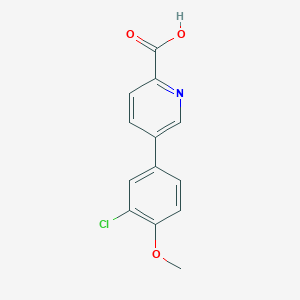molecular formula C13H10ClNO3 B6365357 5-(3-Chloro-4-methoxyphenyl)picolinic acid, 95% CAS No. 1261911-31-2